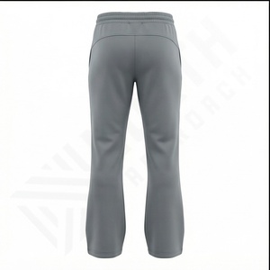 Alta calidad logotipo personalizado Color sólido en blanco Casual transpirable ropa de calle algodón al por mayor cintura baja pantalones de chándal acampanados - Product Image 3