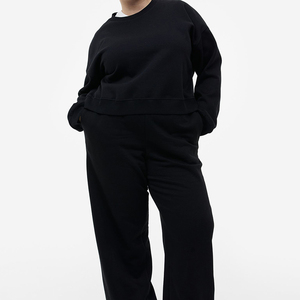 Pantalon de survêtement crème coupe décontractée avec poignets élastiques, 60% coton 40% polyester - Product Image 3