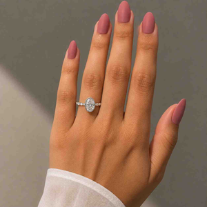 Anillo de Diamante Ovalado de Laboratorio Chapado en Plata Vintage para Mujer, Joyería de Lujo para Boda y Compromiso, Venta al Por Mayor - Product Image 3