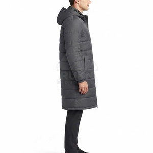 Best Choice Men Bench <b>Coat</b> Hooded <b>Waterproof</b> Lightweight Winter Wear Full Front Zipper Padded Thick <b>Long</b> Warm Outdoor Casual - Product Image 4