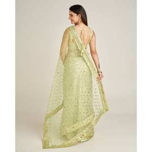 Saree de mariage design avec séquence et travail Dori pour les fêtes - Product Image 3