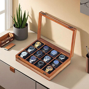 Caja de Madera para Relojes con Elegante Almacenamiento de Madera para Relojes, con Reloj de Madera de Lujo - Product Image 2