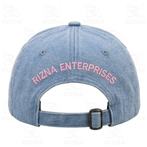 Gorra de Béisbol RIZNA de Mezclilla Twill, 6 Paneles, Ajustable, Unisex, Estilo Casual Vintage, Lavada, con Logotipo Bordado en 3D en el Panel Frontal, Azul, Algodón, Metal - Product Image 5