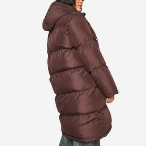 Manteau d'hiver long matelassé pour femme, chaud, doublé polaire, parka à capuche, poignets côtelés, fermeture éclair et boutons, coupe-vent avec capuche amovible - Product Image 5