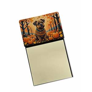 Border Terrier Fall blocs-notes auto-adhésifs nouvelle version distributeur rechargeable avec accessoires de bureau vierges carte et porte-notes - Product Image 1