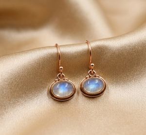 Natural Rainbow Moonstone <b>Dangle</b> <b>Earrings</b> 925 Sterling <b>Silver</b> Rose Gold Yellow Gold Plated Handmade Boho Gemstone Drop <b>Earrings</b> - Product Image 4