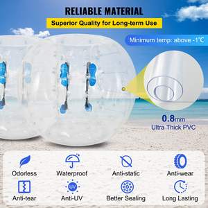 2 pièces de boules de bumper gonflables transparentes de 4 pieds/1,2 m de diamètre, temps de gonflage de 5 minutes, football à bulles et boule Zorb pour adultes et enfants - Product Image 3