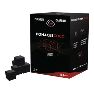 Pohacee Brand hookah charcoal supplier Made with 100% natural coconut charcoal low ash shisha charcoal Indonesia