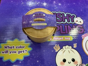 Glitter Squishy Dumpling Fidget Toy Sensory Squeeze Stress Ball with Steamer Basket Gradient Colors for Kids - Product Image 5