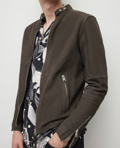 Veste en cuir suédé en peau de mouton mince à la mode OEM pour hommes logo personnalisé tissu respirant matériel de broderie décoration prix raisonnable - Product Image 5