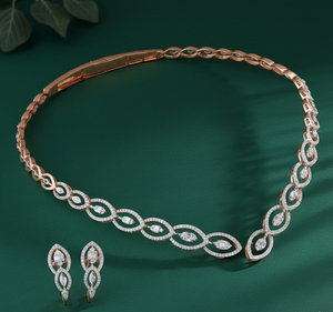 Collar de Oro con Diamante Cultivado en Laboratorio, Certificado IGI, AMBER JEWELS, para Bodas, que Resplandece con un Brillo Lujoso, a la Moda para Mujeres - Product Image 1