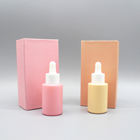 Tetes kaca 15ml 30ml botol kaca kosmetik layar sutra dengan kotak kertas