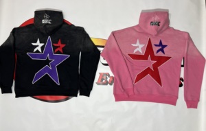 Novedad: Sudadera con capucha de 500 g/m² con bordado personalizado, apliques de estilo vintage, corte y confección oversize, efecto lavado a la piedra y ácido, estilo cropped. - Product Image 6