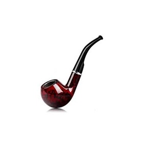 Pipe à fumer en bois massif personnalisée, porte-cigarette sec de style ancien, pipe faite à la main - Product Image 1