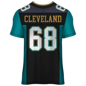 ชุดยูนิฟอร์มอเมริกันฟุตบอลแบบซับลิเมชั่นสำหรับผู้ใหญ่ ไซส์พลัส แขนสั้น โลโก้ด้านหลัง เสื้อเจอร์ซีย์ฟุตบอลแบบสั่งทำ - Product Image 4