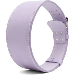 Ceinture de musculation respirante et robuste personnalisée pour la musculation, la remise en forme et la musculation en salle de sport, en cuir violet clair pour adulte - Product Image 4