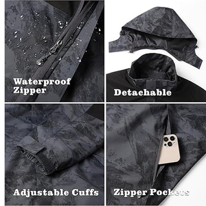 Rain <b>Jackets</b> Lightweight <b>Packable</b> Rain <b>Jackets</b> Waterproof Hooded Travel <b>Jacket</b> OEM Wholesale - Product Image 5