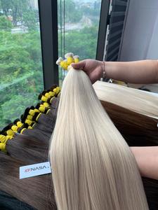 ผมต่อจากมนุษย์สีบลอนด์แบบดิบ20 22 24 26 28นิ้วผมต่อจากโรงงานหรูหรา100% - Product Image 3
