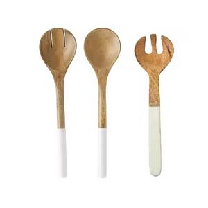 Cuillère de service en bois durable, ustensile de cuisine en bois massif fait à la main pour remuer, mélanger le riz, le curry, la soupe, la sauce, outil de cuisine parfait - Product Image 3