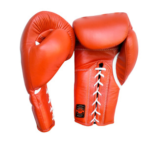 Guantes de Boxeo Profesionales Dawnforce Fight Gears, de Cuero con Cordones, Absorbentes de Humedad, Rojos, para Entrenamiento de Adultos - Product Image 2