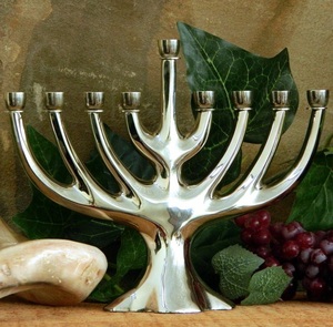 Eco Friendly Vintage Aluminum Menorah Featuring Durable Metal Construction For Hanukkah Candle Lighting And Decorative <b>Table</b> - Product Image 1