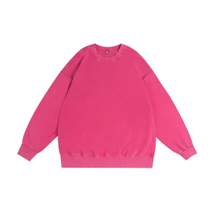 Sudadera de punto de algodón lavado oversize para hombre, cuello redondo, color liso, manga larga, estilo casual, para otoño - Product Image 5