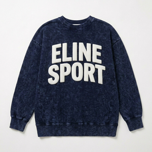 Sweat-shirt à col rond délavé à l'acide de qualité supérieure avec lettrage imprimé en relief 3D, style sportswear urbain, pull à épaules tombantes, streetwear décontracté - Product Image 5