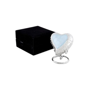 Blue Heart Shaped Cremation Urn with Metal <b>Ring</b> and Velvet Box <b>for</b> Pet <b>Ashes</b> Keepsake Beautiful Blue Heart Urn <b>For</b> Cat & Dog <b>Ash</b> - Product Image 6