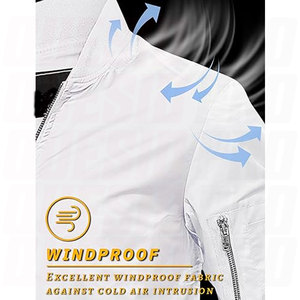 เสื้อแจ็คเก็ตบอมเบอร์ฤดูหนาวสำหรับผู้ชายแบบมีซิปปิด ปรับแต่งได้ตามต้องการ สไตล์สตรีทแวร์และเสื้อแจ็คเก็ตบอมเบอร์สำหรับทำงาน แจ็คเก็ตบอมเบอร์กันลมสำหรับผู้ชาย - Product Image 3