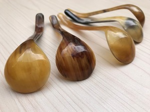 Handmade Modern Ethically Sourced Buffalo Horn Spoon <b>Mirror</b> Natural Durable Utensil for Party Caviar Honey Spice Salad Serving - Product Image 3