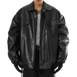 Chaqueta Bomber de Cuero PU Negra Personalizada para Hombre, Marca NESTA SPORTS, con Serigrafía de Letras de Béisbol, Cierre de Cremallera, Reversible, para Primavera - Product Image 5