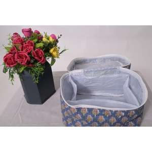 Bolsa de Maquillaje Ligera de Algodón con Diseño Floral, Estilo Boho, con Cierre, para Organización, Estilo Cottagecore, Grande, para Uso Diario, Tendencia de Moda - Product Image 6