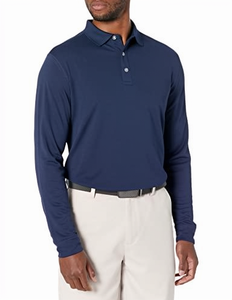 Chemise à manches longues en piqué de coton respirant, logo personnalisé, chemises de golf promotionnelles - Product Image 3