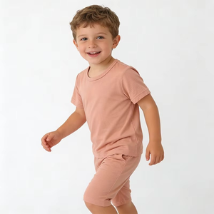 Ensembles de Vêtements d'Été Doux Unisexe pour Garçons, Lots en Gros, Tenues pour Enfants, Shorts Couleur Unie, Pyjamas, Ensembles pour Bébés Garçons - Product Image 4