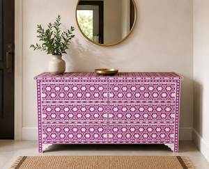 Commode en bois de style arabe moderne et luxueux avec incrustations en os noir, tiroirs pour chambre à coucher, salon, meubles de maison, cuisine - Product Image 6