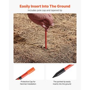 Set di 100 Segnali Riflettenti per Vialetti, 72 cm di Lunghezza, Diametro 5/16, Tessuto Riflettente, 12 Punte in Acciaio per Foratura, per Vialetti e Neve - Product Image 4