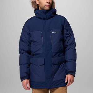 เสื้อโค้ทขนเป็ดผู้ชายแขนยาวแบบปกติสำหรับผู้ใหญ่ ปักโลโก้ตามสั่ง เสื้อโค้ทขนเป็ดผู้ชายแบบย้อมสีเรียบและกันลม - Product Image 1