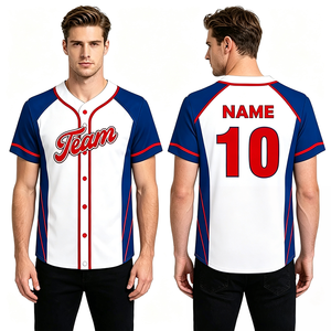 Camiseta de Béisbol Sublimada Personalizada, Uniforme de Equipo, Camiseta de Béisbol de Manga Corta de Poliéster con Logotipo OEM - Product Image 1