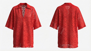 Camisetas Polo Oversize con Dobladillo de Flecos, Modernas y Elegantes, con Diseño Floral Bordado Personalizado, Cuello en V y Manga Corta - Product Image 6