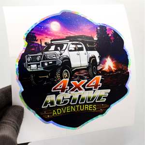 Pegatinas de Vinilo Holográficas Personalizadas |   Calcomanías Autoadhesivas Reutilizables Troqueladas |   Ecológico, Impermeable, Resistente a los Rayos UV, 100 Piezas - Product Image 1