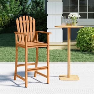 Sgabello da Bar Ergonomico per Esterni, Altezza Seduta 31 Pollici, Design a Doghe, Struttura in Legno, per Tavoli da Bar da 40-43 Pollici, Sedie da Bar Alte - Product Image 1