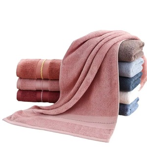 Luxury Embroidered Cotton <b>Bath</b> <b>Towel</b> <b>Sets</b> Wholesale Low Price Heavy GSM Soft and Smooth Quick Dry Absorbable <b>Towels</b> Solid Color - Product Image 2