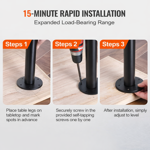 Pieds de bureau réglables de 28 pouces, construction robuste en acier, lot de 4 pieds de support pour meubles, capacité de charge de 1200 lb EDPTBL025 - Product Image 6