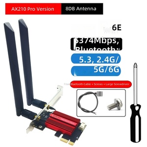 <span class=keywords><strong>Tarjeta</strong></span> <span class=keywords><strong>de</strong></span> Red Inalámbrica PCIe WiFi 6E AX210, Adaptador <span class=keywords><strong>de</strong></span> Escritorio BT5.3 con Antena <span class=keywords><strong>de</strong></span> 8dBi 10dBi para Windows 10 11 - Product Image 3