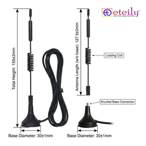 รุ่น eteily ET-5G3M-1L3-SMS-S14 5G เสาอากาศแม่เหล็กแบบสปริง3dBi พร้อมสาย RG174 (L-3Mtr) + ขั้วต่อ SMA ตัวผู้ - Product Image 2