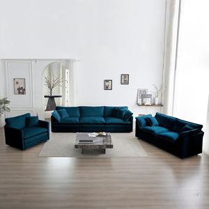 Modern 3-Piece Oversized <b>Living</b> <b>Room</b> <b>Sofa</b> Couch Set Extra Deep Seat Sectional with Loveseat & Single <b>Sofa</b> 3 Seat <b>Sofa</b> - Product Image 2