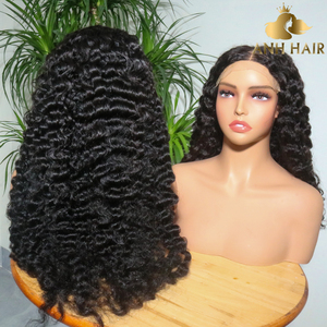 Deep Wave Lace Front <b>Wig</b> Natural <b>Black</b> 100% Vietnamese Human Hair HD Transparent Lace Glueless Pre-Plucked Wholesale - Product Image 2