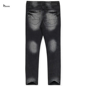 Men's Slim Fit Distressed Ripped <b>Soft</b> Denim <b>Jeans</b> Straight Leg Casual Style Mid Waist Cotton Fabric Sportswear - Product Image 2