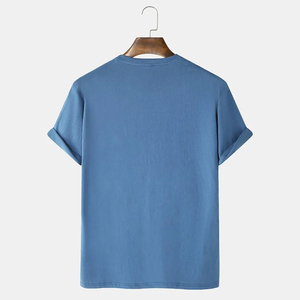 เสื้อยืดแขนสั้นผู้ชาย แบรนด์ดัง ผ้าฝ้าย 100% สีพื้น พิมพ์โลโก้เต็มตัว แห้งเร็ว ระบายอากาศดี ราคาถูก - Product Image 3