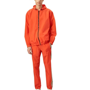 Conjunto Deportivo Cortavientos de Nailon Impermeable de Alta Calidad, Ligero, para Hombre, de Color Sólido - Product Image 3